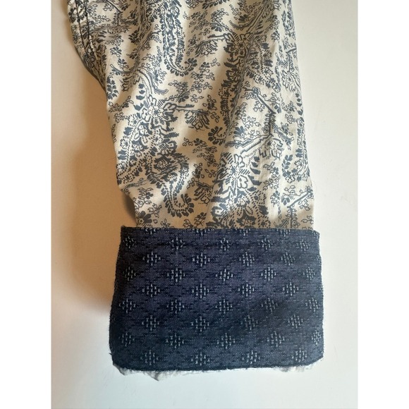 Cody James Paisley Button Down Shirt Blue & Cream Cotton Size Large - Picture 6 of 9